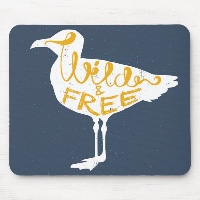 Mousepad Gaivota | selvagem e livre (Frente)