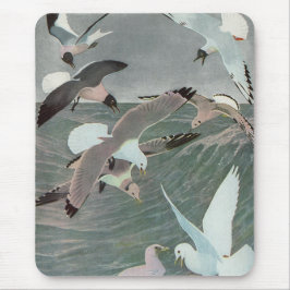 Mousepad Gaivotas Sobre Ondas do Oceano por Louis Agassiz F