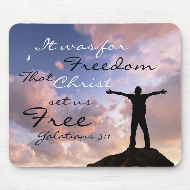 Mousepad Galatianos 5:1 Pela Liberdade que o Cristo nos lib (Frente)