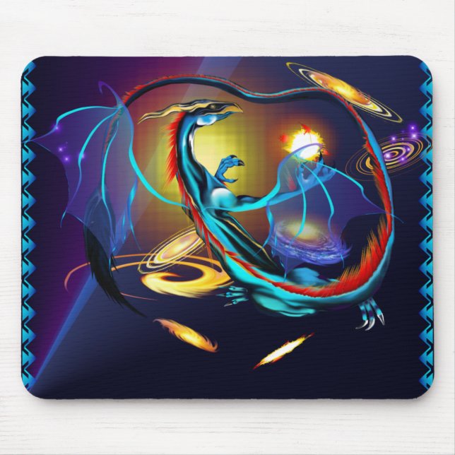 Mousepad Galáxia azul Dragon_Mousepad (Frente)