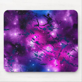 Mousepad Galáxia do Mármaco Cor da Água, Rosa Púrpura e Azu