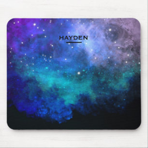 Mousepad Galáxia Legal Nebulosa Azul Personalizada