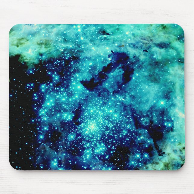Mousepad Galáxia Verde-azulada (Frente)