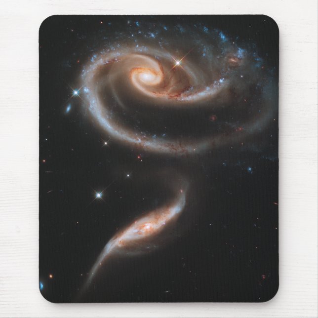 Mousepad Galáxias Espirais em Forma de Rosa (Frente)