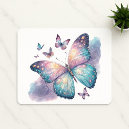 Mousepad Galaxy Butterfly with Pastel Celestial Wings
