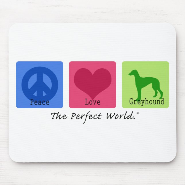 Mousepad Galgo do amor da paz (Frente)