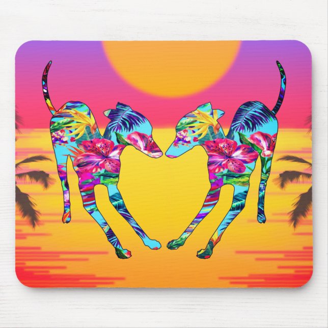Mousepad Galgo Italiano Tropical (Frente)