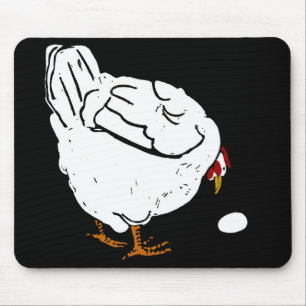 Mousepad Galinha da galinha do Woodcut do Victorian & ovo