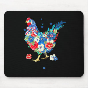 Mousepad Galinha De Bandeira Americana No Dia 4 De Julho Pa