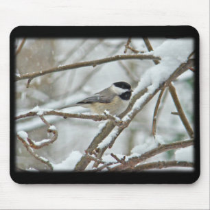 Mousepad Galinha de Capas Negras na Tempestade de Neve