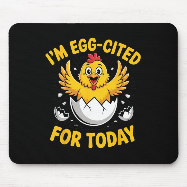 Mousepad Galinha Design Amante de Frango Egg-cited Nascimen (Frente)