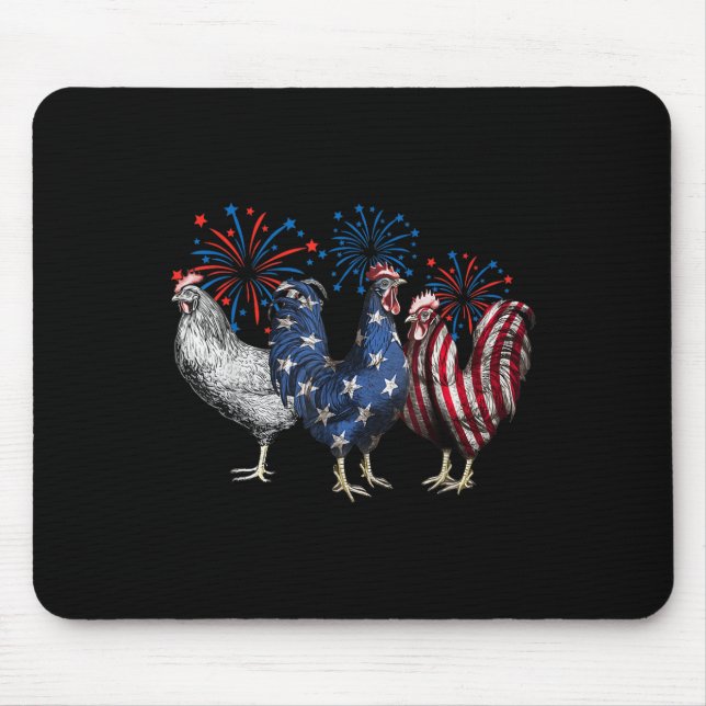 Mousepad Galinha Dos Eua Em 4 De Julho Fu (Frente)