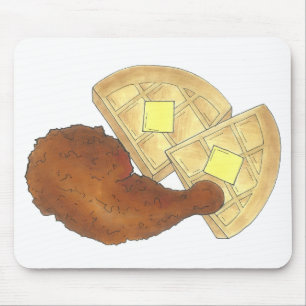 Mousepad Galinha e Jantar Waffles, Comida de Soul Clássica