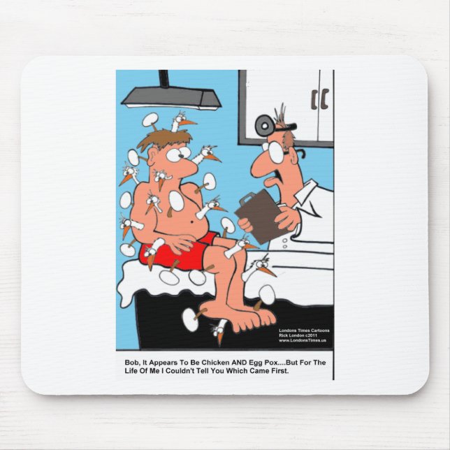 Mousepad Galinha e Ovo Pox Presentes e Cartões Médicos Engr (Frente)