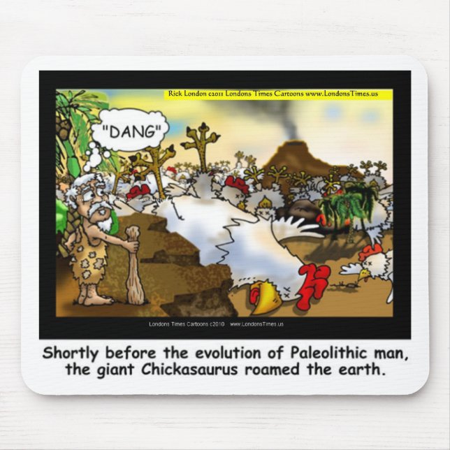 Mousepad Galinha Engraçada (Chickasaurus) Camisetas Cartões (Frente)