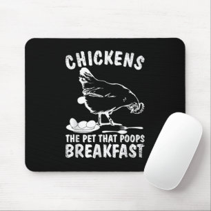 Mousepad Galinha Engraçada Pet Poop Café da Manhã Fazendeir