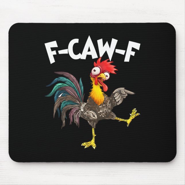 Mousepad Galinha F-awk-f Engraçada F-caw-f Galo Trocadilho  (Frente)