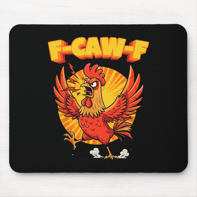 Mousepad Galinha Zangada F-caw-f Engraçada F Odiar (Frente)