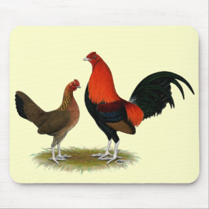 Mousepad Galinhas anãs de jogo inglesas velhas: Pares do