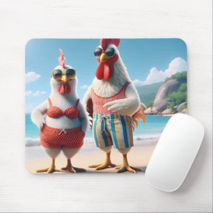 Mousepad Galinhas Brancas Vestindo maiôs