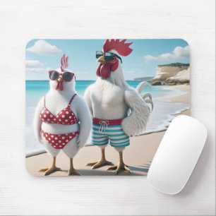 Mousepad Galinhas Brancas Vestindo maiôs