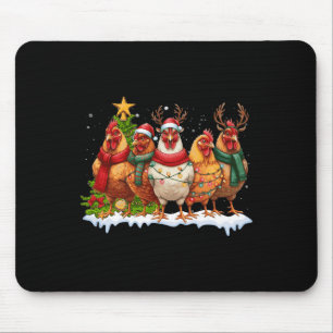 Mousepad Galinhas De Natal Luzes De Fazenda Animais Bons Xm