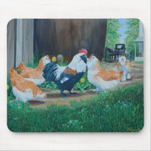 Mousepad Galinhas de salmões favoritos/ Buggy de Amish