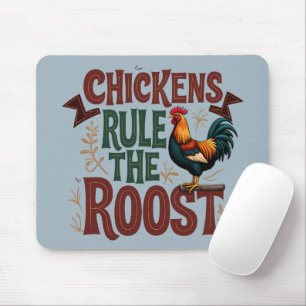 Mousepad Galinhas Ordenam a Ilustração da Fazenda Rústica