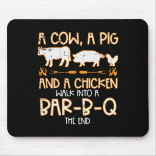 Mousepad Galinhas Porcos Vaca Passear R B Q Churrasco Rbecu