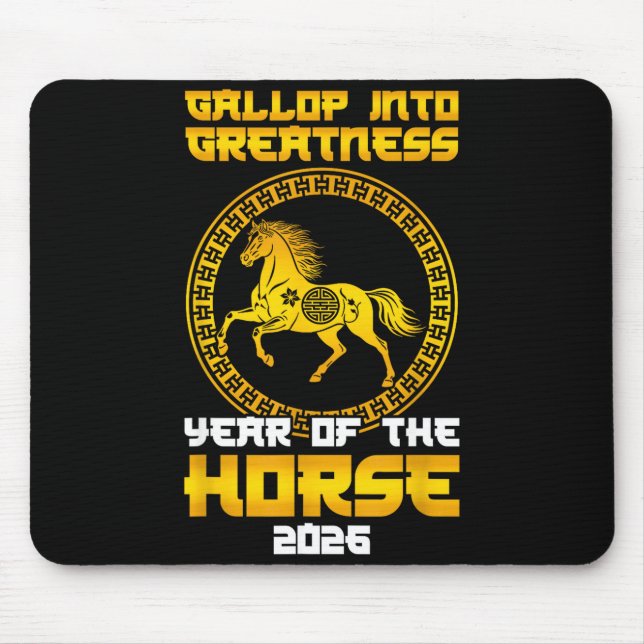 Mousepad Gallop Into Greatness Year Of The Horse 2026 New Y (Frente)