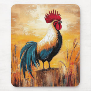Mousepad Galo em pintura a óleo Postada