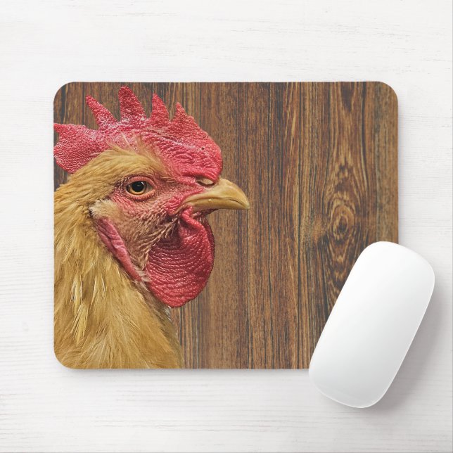Mousepad Galo Na Madeira Do Barn (Com mouse)