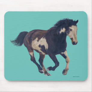 Mousepad Galopagem Selvagem Pinto Cavalo de Tintas American
