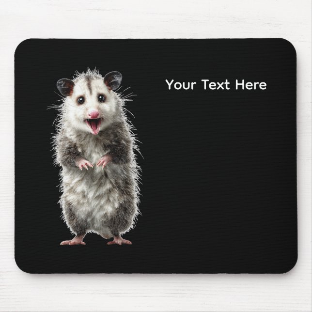 Mousepad Gambá Surpreso e Chocado Divertido  (Frente)
