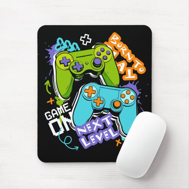 Mousepad Game controllers Graffiti  Gaming Born To Play  (Com mouse)