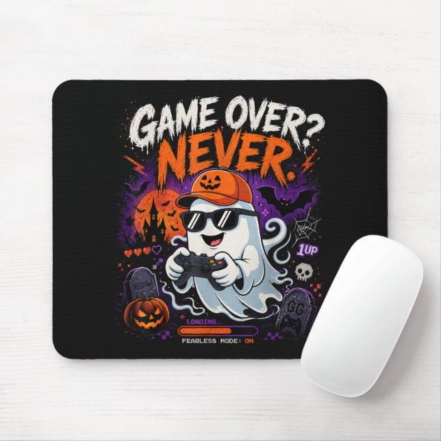 Mousepad Game Over Nunca Divertido Fantasma de Halloween do (Com mouse)
