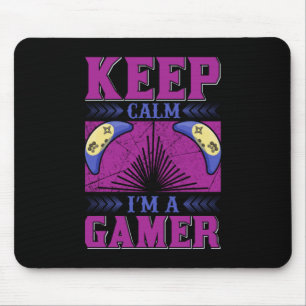 Mousepad Gamer Art Mantém-Se Calmo Eu Sou Um Jogador