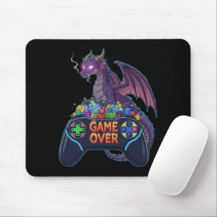 Mousepad Gamer Dragão Protegendo Dados de RPG no "Game Over