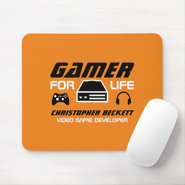 Mousepad Gamer for Life, Video Game Developer, Designer (Com mouse)