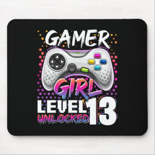 Mousepad Gamer Girl Level 13 Unlocked Video Game 13 Birth