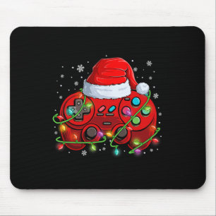 Mousepad Gamer Natal Jogo De Vídeo Chapéu De Papai Noel Luz