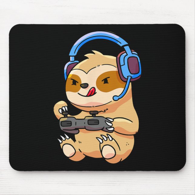 Mousepad Gamer Sloth Gaming Sloths Video Game Gift  (Frente)