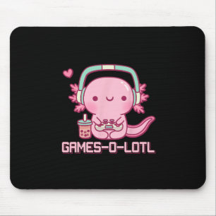 Mousepad Gamesolotl Axolote Jogos de Vídeo Kawaii Anime Jog