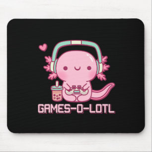 Mousepad Gamesolotl Axolotl Videos games Kawaii Anime Gamer