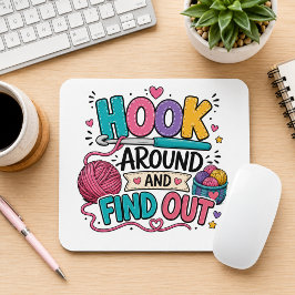 Mousepad Gancho de Crochê Divertido, Descubra! 