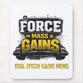 Mousepad Ganhos de Engenharia: Física Força Personalizada 