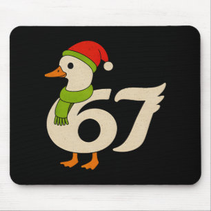 Mousepad Ganso engraçado de Natal 67 6 7 meme pato chapéu d