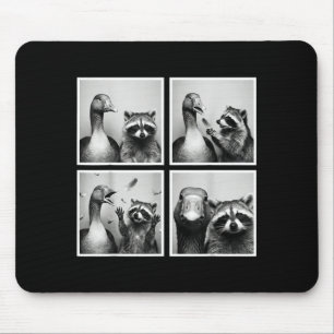 Mousepad Ganso engraçado e amigos de photobooth de guaxinim