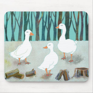 Mousepad Gansos brancos do inverno