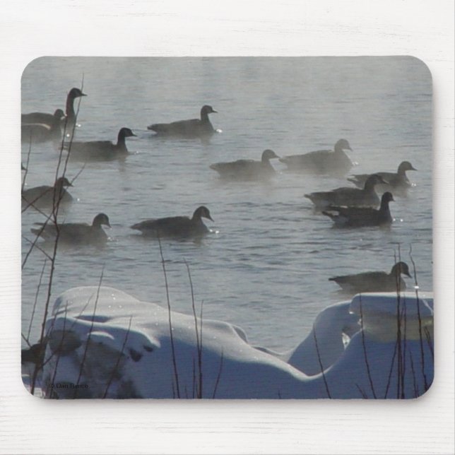 Mousepad Gansos canadenses B49 no rio congelado (Frente)